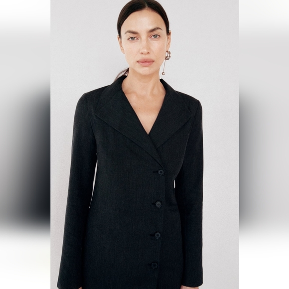 ZARA ZW COLLECTION WOOL BLEND WRAP DRESS - Picture 2 of 5